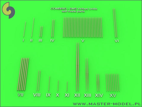MASTER SM-350-077 1/350 SMS Viribus Unitis - masts, yards and other turned parts set - fits Combrig model