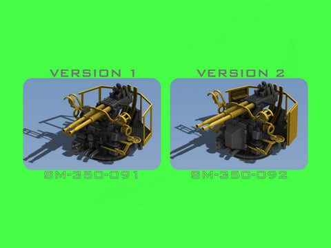 MASTER SM-350-092 1/350 USN 40 mm/56 Bofors twin mount ver.2 / with Mk-51 director - (resin, PE and turned parts) - (6pcs)