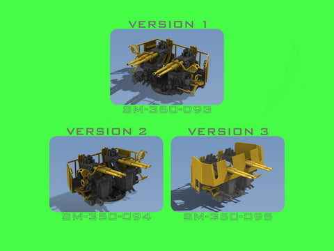 MASTER SM-350-095 1/350 USN 40 mm/56 Bofors quadruple mount ver.3 / with Mk-51 director - (resin, PE and turned parts) - (6pcs)