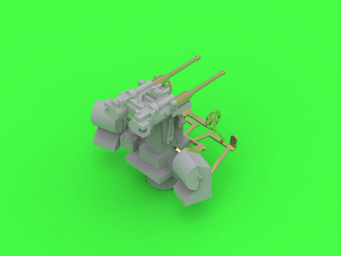 MASTER SM-350-103 1/350 French Twin Mount 37mm/50 (1.46in) Model 1933 - (resin, PE and turned parts) - (4pcs)