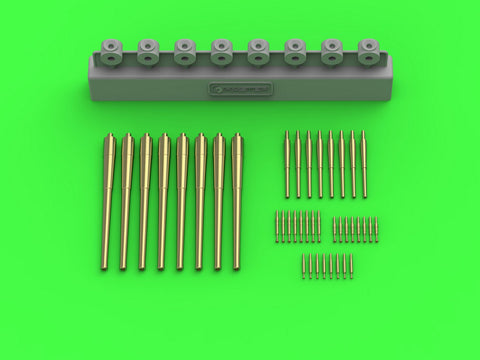 MASTER SM-350-109 1/350 HMS Cornwall, HMS Kent armament barrels - 8in (8pcs), 4in (8pcs), 40mm POM-POM (16pcs), Vickers .50cal (8pcs) (for Trumpeter kit)