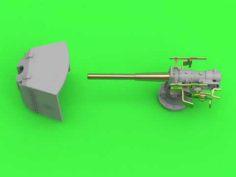 MASTER SM-350-113 1/350 SMS Emden - 10,5 cm SK L/40 guns - (resin, PE and turned parts) - (6pcs shielded and 4pcs open mount)