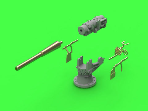 MASTER SM-350-113 1/350 SMS Emden - 10,5 cm SK L/40 guns - (resin, PE and turned parts) - (6pcs shielded and 4pcs open mount)