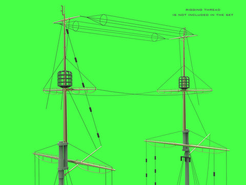 MASTER SM-350-117 1/350 SMS Viribus Unitis - masts, yards and other turned and resin parts set (for Trumpeter kit)