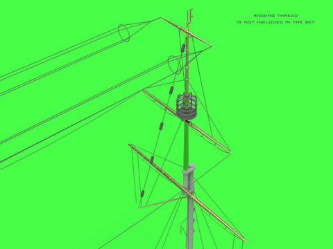MASTER SM-350-117 1/350 SMS Viribus Unitis - masts, yards and other turned and resin parts set (for Trumpeter kit)