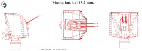 MASTER SM-350-118 1/350 French Light Cruiser Marseillaise armament - 152mm (9pcs), 90mm (8pcs), 13,2mm (8pcs) barrels with resin mounts (for Trumpeter kit)