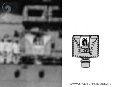 MASTER SM-350-118 1/350 French Light Cruiser Marseillaise armament - 152mm (9pcs), 90mm (8pcs), 13,2mm (8pcs) barrels with resin mounts (for Trumpeter kit)