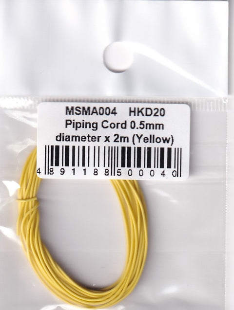 MSM Creation MSMA004 Piping Cord, Diameter 0.5mm x 2m (Yellow)