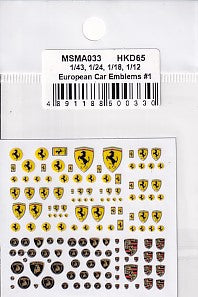 MSM Creation MSMA033 1/12 1/18 1/24 1/43 Emblem Sticker: Ferrari/Lamborghini/Porsche