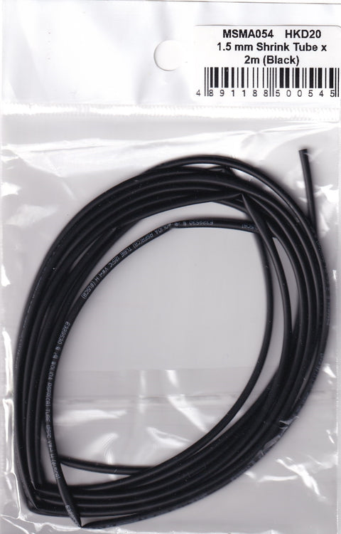 MSM Creation MSMA054 1.5mm Heat Shrink Tubing x 2m (Black)
