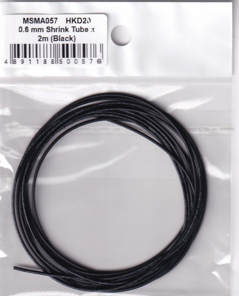 MSM Creation MSMA057 0.6mm Heat Shrink Tubing x 2m (Black)