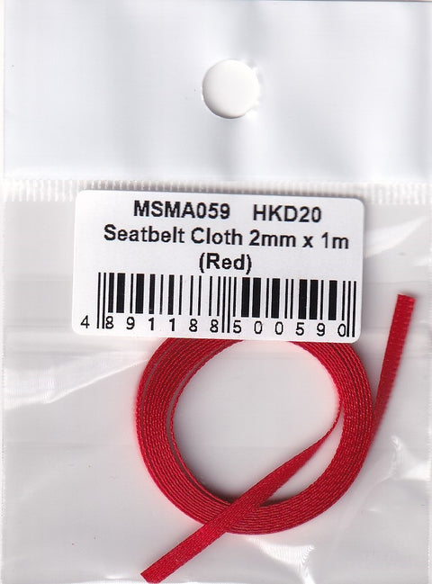 MSM Creation MSMA059 1/24 Seatbelt Webbing 2mm x 1m (Red)