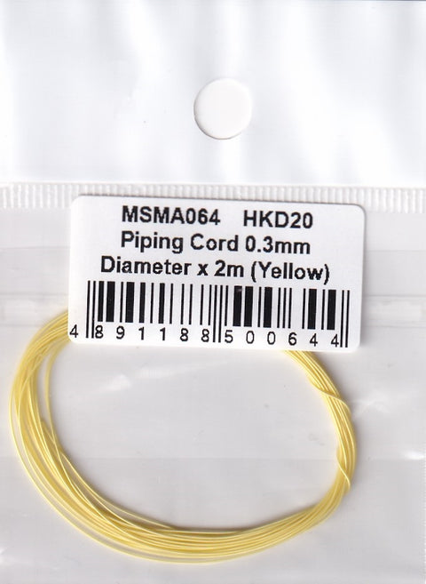 MSM Creation MSMA064 Piping cord, 0.3mm diameter x 2m (Yellow)