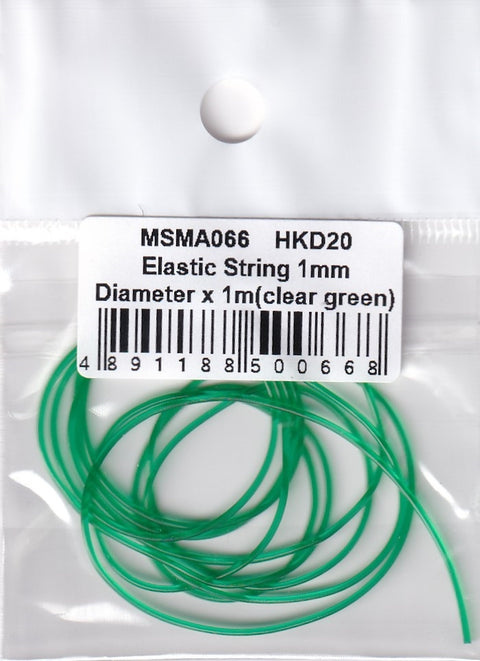 MSM Creation MSMA066 Elastic cord, 1mm diameter x 1m (clear green)