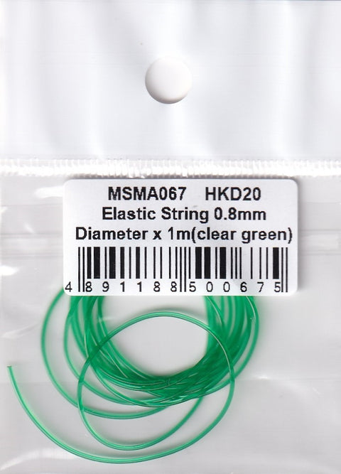 MSM Creation MSMA067 Elastic string, 0.8mm diameter x 1m (clear green)