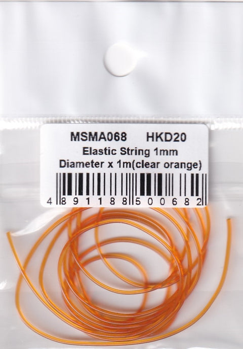 MSM Creation MSMA068 Elastic cord, 1mm diameter x 1m (clear orange)