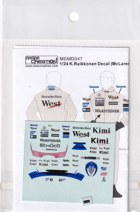 MSM Creation MSMD047 1/24 K. Räikkönen Decals (McLaren)