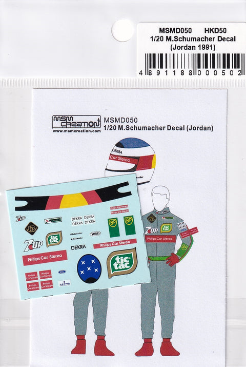 MSM Creation MSMD050 1/20 Decals for M. Schumacher Figure (Jordan 1991)