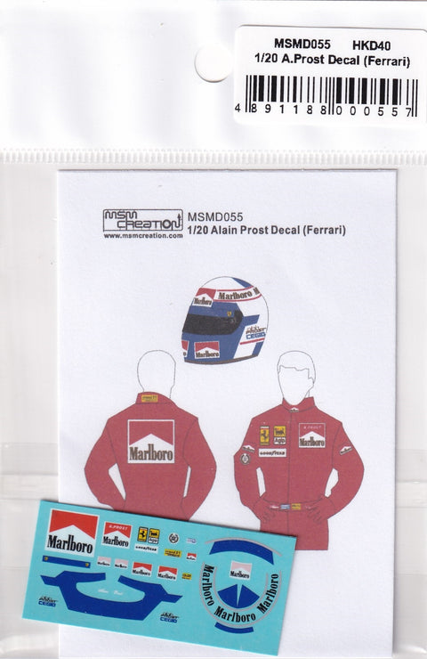 MSM Creation MSMD055 1/20 A. Prost Figure Decals (Ferrari)