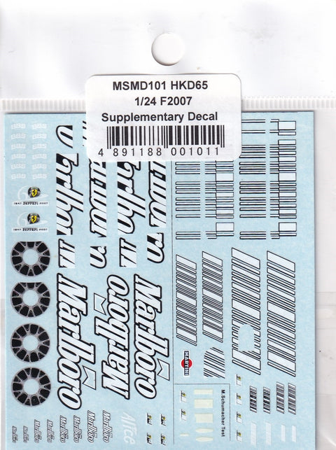 MSM Creation MSMD101 1/24 Ferrari F2007 Supplementary Decals (Räikkönen, Massa, Schumacher) (Compatible with Revell)