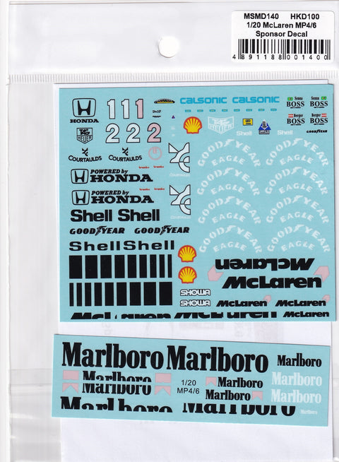 MSM Creation MSMD140 1/20 McLaren MP4/6 Full Decal Set (for Fujimi)