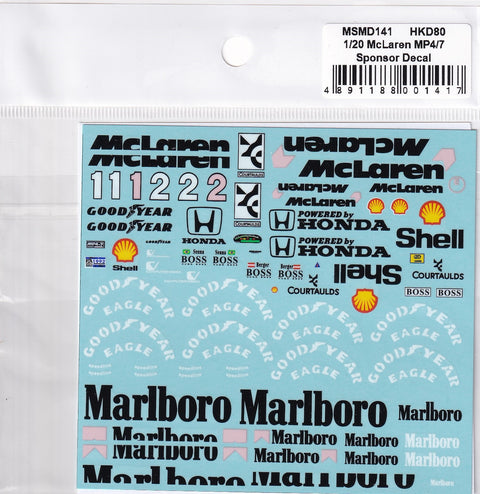 MSM Creation MSMD141 1/20 McLaren MP4/7 Full Decal Set (for Tamiya)