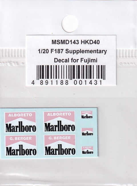 MSM Creation MSMD143 1/20 Ferrari F187 Tobacco Decals (for Fujimi)