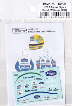MSM Creation MSMD155 1/20 A. Senna Figure Decals (Williams 1994)