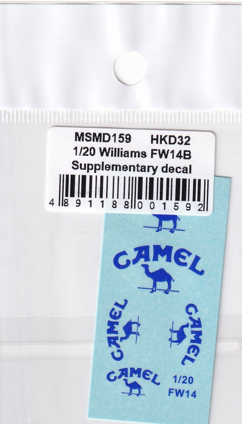 MSM Creation MSMD159 1/20 Williams FW14B Camel Tobacco Decals (for Fujimi GP17)