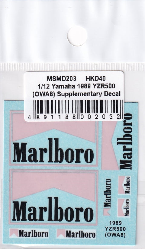 MSM Creation MSMD203 1/12 Yamaha 1989 YZR500 (OWA8) Marlboro Decals (for Hasegawa)