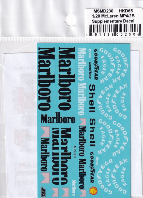 MSM Creation MSMD230 1/20 McLaren MP4/2B Additional Decals: GOODYEAR, Shell, Marlboro (Compatible with Aoshima/BEEMAX)