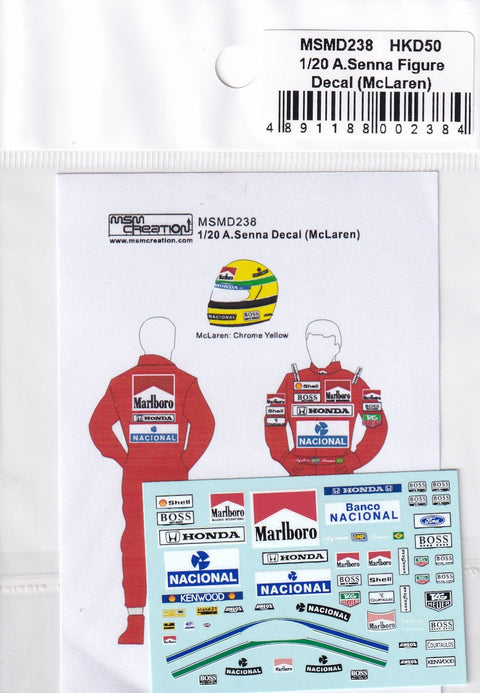 MSM Creation MSMD238 1/20 A. Senna Figure Decals (McLaren)