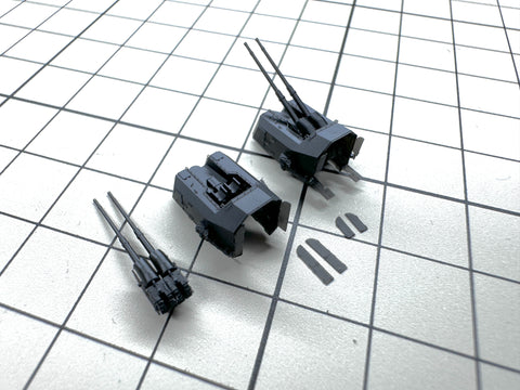 MUYI Model G350002 1/350 German Navy 105mm SK C/33 Gun (LC/37 Twin Mount) – Ultra-Precise 3D Printed Kit (Set of 4)