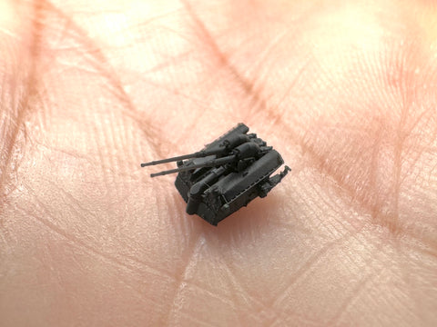 MUYI Model G700003 1/700 German Navy 105mm SK C/33 Gun (LC/31GE Twin Mount) – Ultra-Precise 3D Printed Kit (Set of 4)