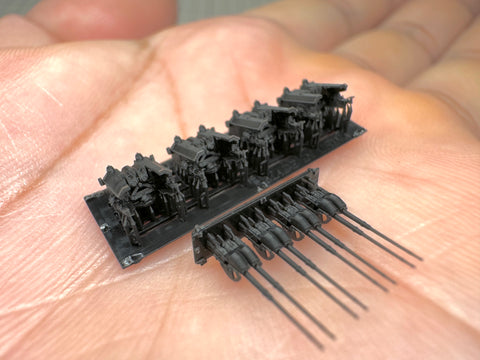 MUYI Model G700003 1/700 German Navy 105mm SK C/33 Gun (LC/31GE Twin Mount) – Ultra-Precise 3D Printed Kit (Set of 4)