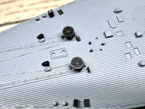 MUYI Model G700041 1/700 German Navy Deck Accessories: Ultra-Precise 3D-Printed Kit (35 Parts)