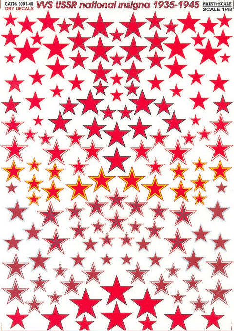 Print Scale 0001-48 1/48 VVS USSR National Insignia 1935–1945 Dry Decals  LIMITED EDITION