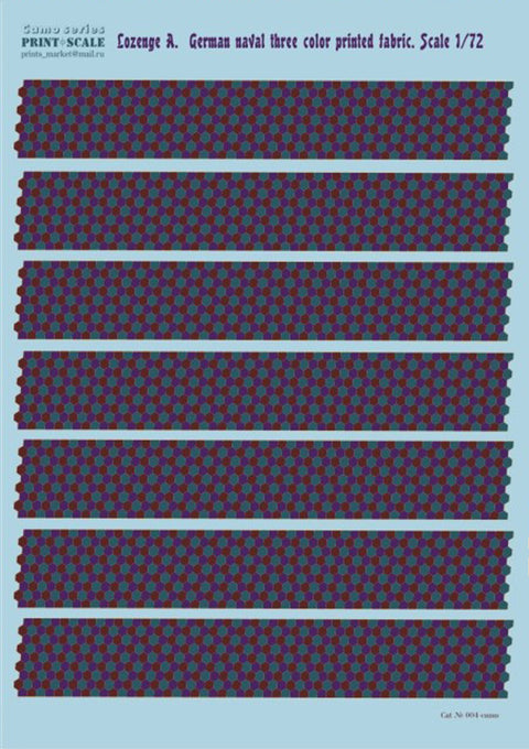 Print Scale 004-camo  1/72 Lozenge A German Naval Three-Colour Printed Fabric