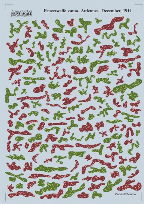 Print Scale 007-camo 1/72 Panzerwaffe Camouflage Ardennes December 1944 007-camo 1/72