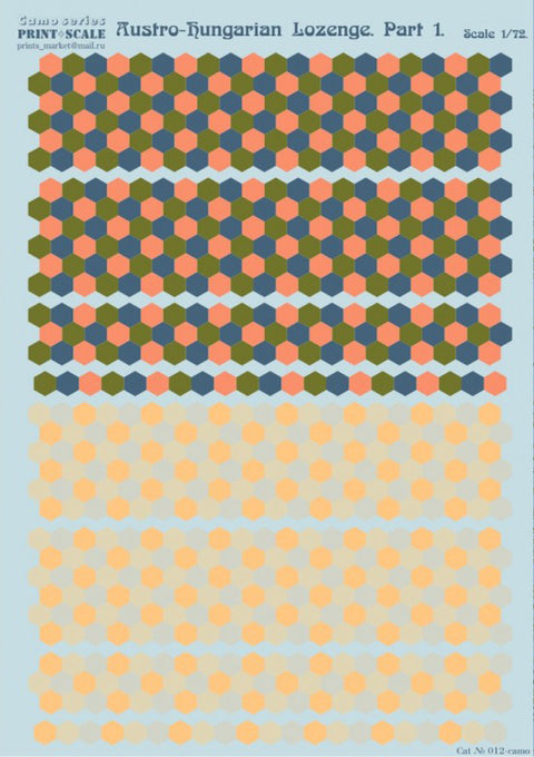 Print Scale 012-camo 1/72 Austro-Hungarian lozenge Part 1 012-camo 1/72