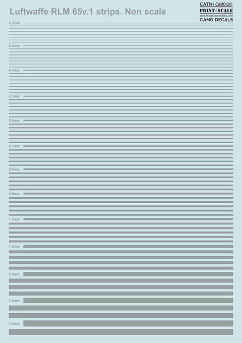 Print Scale 041-camo Non Slace Luftwaffe RLM 65v.1 Strips Camouflage 041 Non Scale