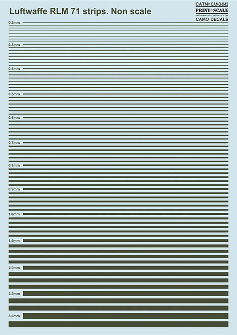 Print Scale 043-camo Non Slace Luftwaffe RLM 71 Strips Camouflage 043 Non Scale