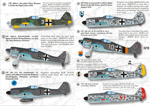 Print Scale 144-001 1/144 Focke-Wulf Fw 190 A-2–A-9 Markings WWII 144-001 Scale 1/144