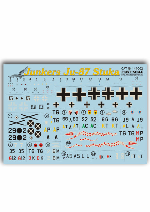 Print Scale 144-002 1/144 Junkers Ju-87 Stuka 144-002 Scale 1/144