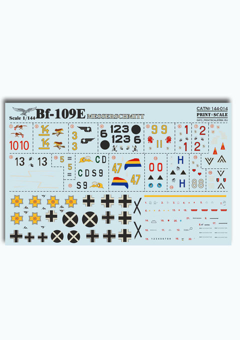 Print Scale 144-014 1/144 Messerschmitt Bf 109 E 144-014 Scale 1/144
