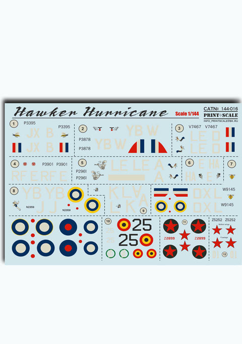 Print Scale 144-016 1/144 Hurricane Mk I Aces – The Battle of Britain 144-016 Scale 1/144