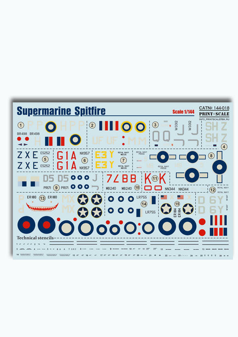 Print Scale 144-018 1/144 Supermarine Spitfire 144-018 Scale 1/144