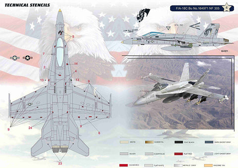 Print Scale 144-019 1/144 F-18 Hornet Decals 144-019 Scale 1/144