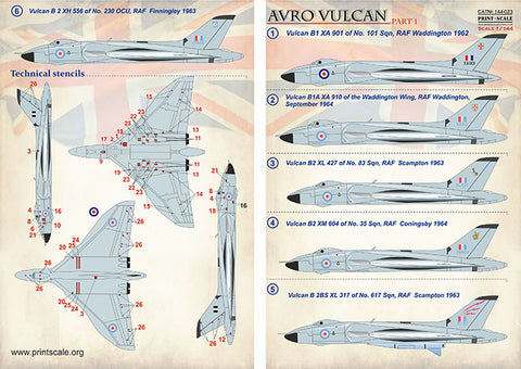 Print Scale 144-023 1/144 Avro Vulcan Part 1 144-023 Scale 1/144