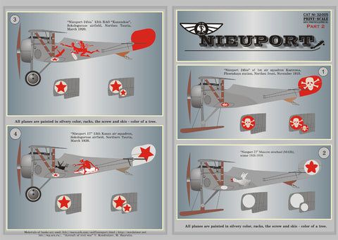 Print Scale 32-005 1/32 Nieuport Part 2 The Complete Set 2 Sheets (Decal and Mask) 32-005 Scale 1/32